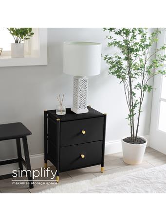 SIMPLIFY - Luxury 2 Drawer Nightstand BLACK