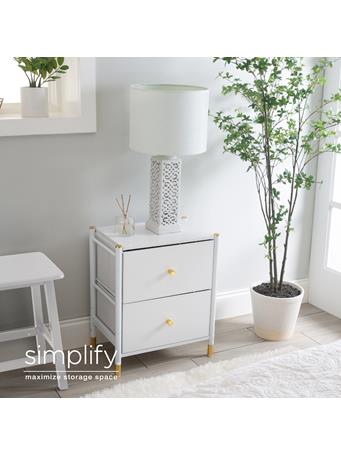 SIMPLIFY - Luxury 2 Drawer Nightstand WHITE
