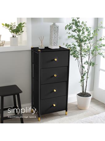 SIMPLIFY - Luxury 4 Drawer Dresser BLACK