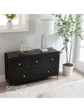 SIMPLIFY - Luxury 5 Drawer Dresser BLACK