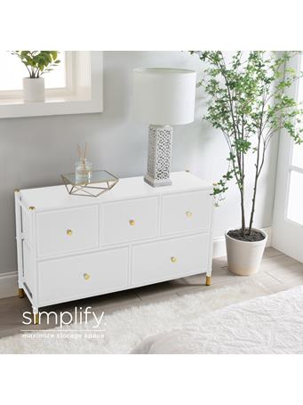 SIMPLIFY - Luxury 5 Drawer Dresser WHITE