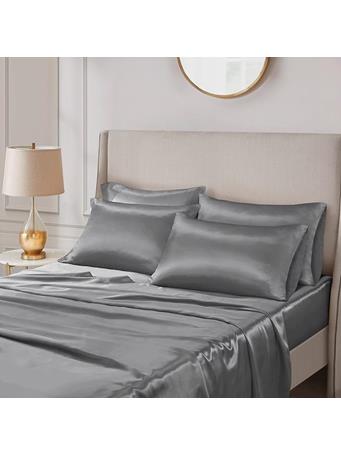 MADISON PARK - Satin Sheet Set GREY