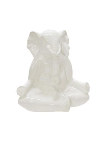 SAGEBROOK HOME - Ceramic Yoga Elephant WHITE