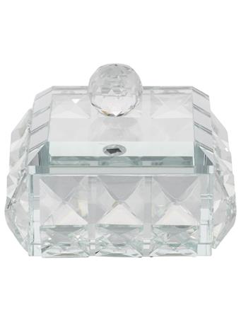 SAGEBOOK HOUSE - Contemporary Glass Diamond Trinket Box CLEAR