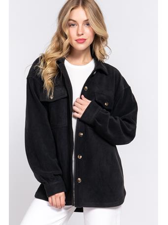 ACTIVE BASIC - Long Sleeve W/Pockets Fleece Jacket BLACK