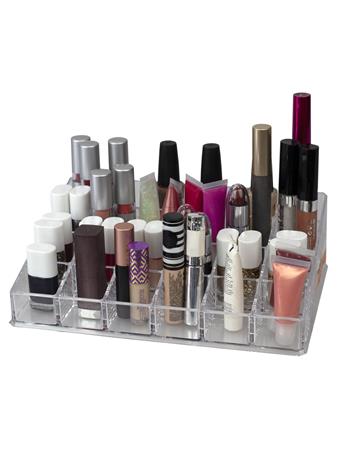 HOME BASICS - 24 Compartment Acrylic Cosmetic Organizer CLEAR