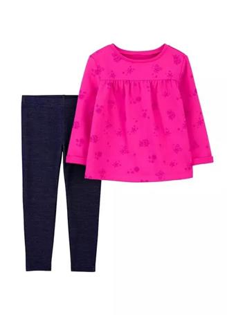 CARTER'S- Baby Girls Floral Printed Top and Leggings Set PINK