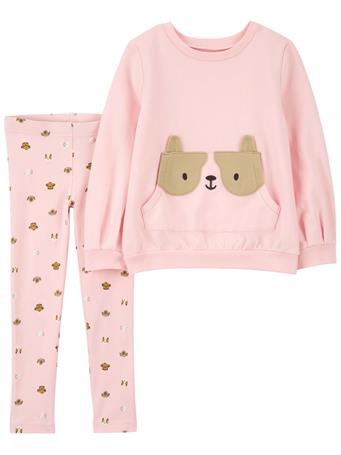 CARTER'S - 2-Piece Dog French Terry Pullover & Legging Set PINK