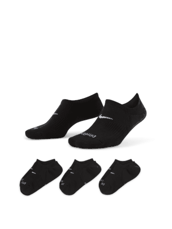 NIKE - Everyday Plus Cushioned Women's Training Footie Socks (3 Pairs) BLACK(WHITE