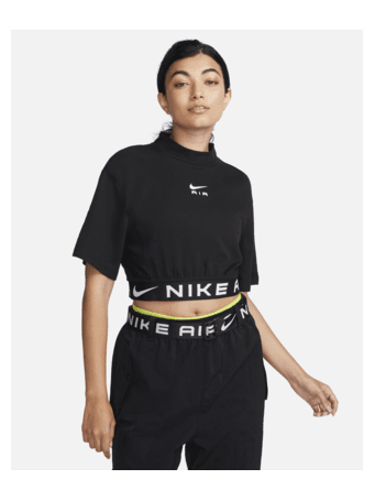 NIKE - Air Women's Short-Sleeve Cropped Top BLACK/(WHITE)