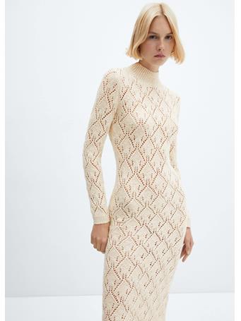 MANGO - Openwork-detail Sweater Dress NATURAL WHITE