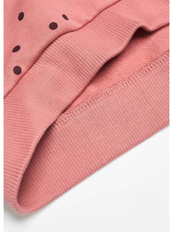 MANGO - Printed Cotton Sweatshirt MED PINK