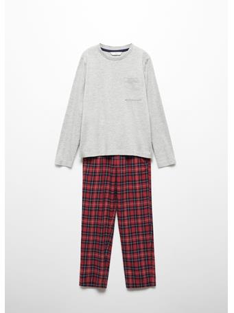MANGO - Check Long Pyjamas RED