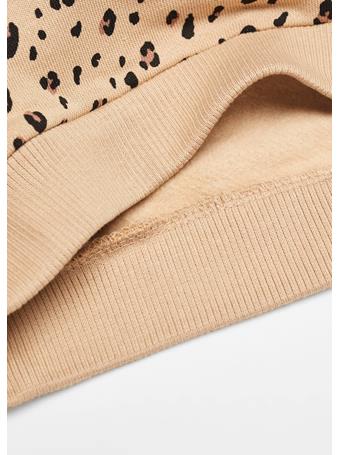 MANGO - Leopard Cotton Sweatshirt BEIGE