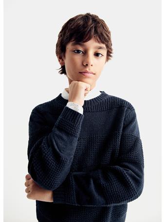 MANGO - Structured Knitted Sweater NAVY