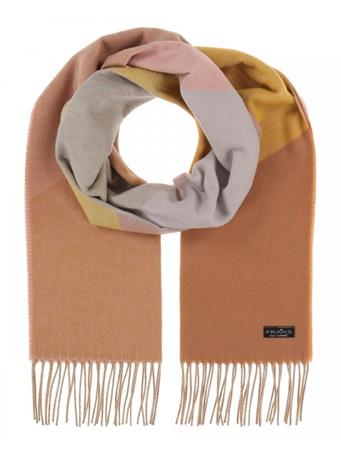 V.FRAAS - Chevron Color Block Cash Mink-Scarf CAMEL