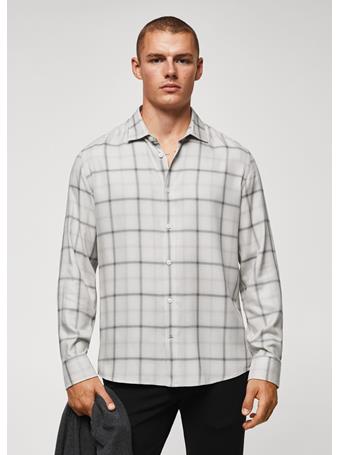 MANGO - Regular-fit Windowpane Shirt WHITE