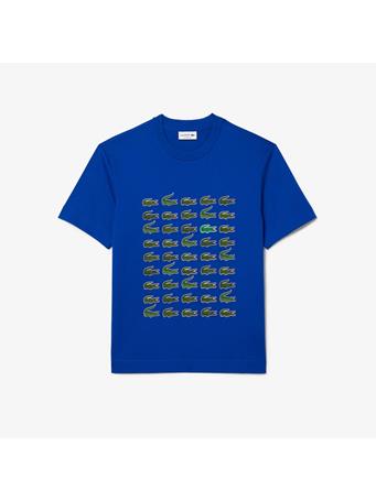 LACOSTE - Relaxed Fit Iconic Print T-shirt JQ0 COBALT BLUE