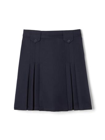 FRENCH TOAST - Adjustable Waist Front Tab Pleated Skirt NAVY