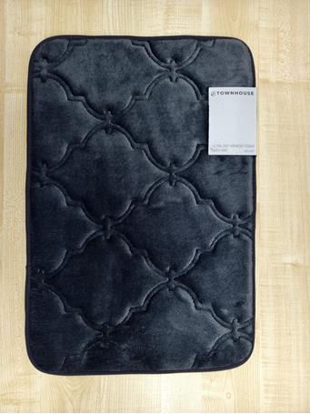 TOWNHOUSE - Lattice Ultra Dry Memory Foam Bath Mat GREY