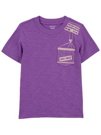 CARTER'S - Toddler Construction Pocket Graphic Tee PURPLE