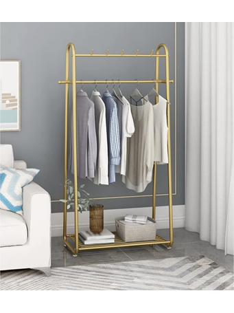 MAISON LUXE - Clothing Rack With Bottom Shelf GOLD