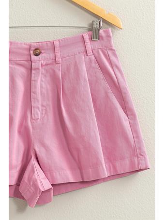 DOUBLE ZERO - High Waist Pleated Shorts PINK