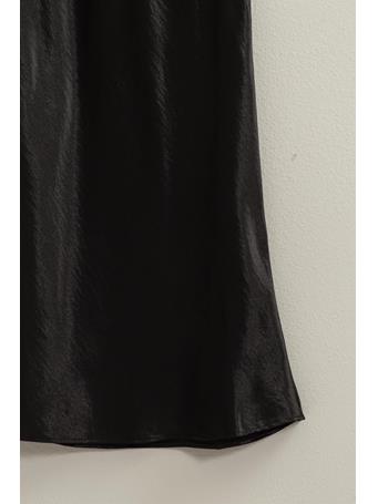 DOUBLE ZERO - Satin High Waist Maxi Skirt BLACK
