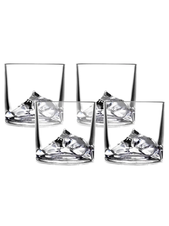 LIITON - Everest Crystal Whiskey Glasses - Set Of 4 CLEAR