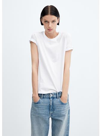MANGO - 100% Cotton T-Shirt WHITE
