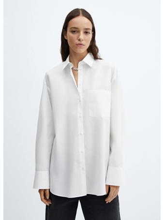 MANGO - Pocket Oversize Shirt WHITE