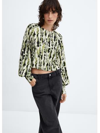 MANGO - Bow Printed Blouse NATURAL WHITE