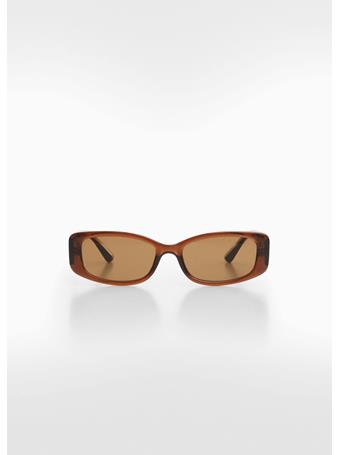 MANGO - Rectangular Sunglasses DARK BROWN