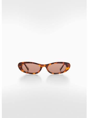 MANGO - Oval Sunglasses DARK BROWN