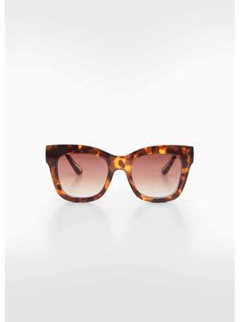 MANGO - Squared Frame Sunglasses DARK BROWN