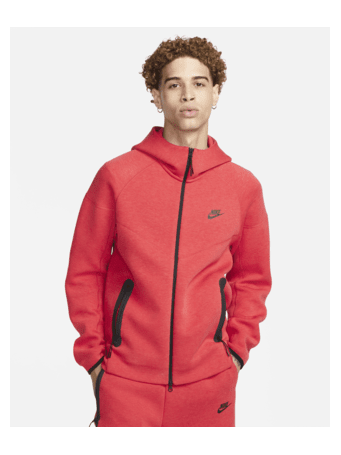 NIKE - Sportswear Tech Fleece Windrunner Men's Full-Zip Hoodie LT UNIV RED HTR/(BLACK)