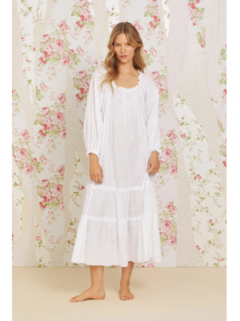 EILEEN WEST  - Iconic White Swiss Dot "Bethany" Nightgown WHITE