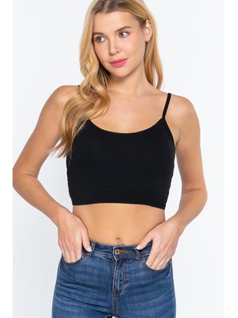 ACTIVE BASIC - Removable Bra Cup Twisted Back Cami BLACK