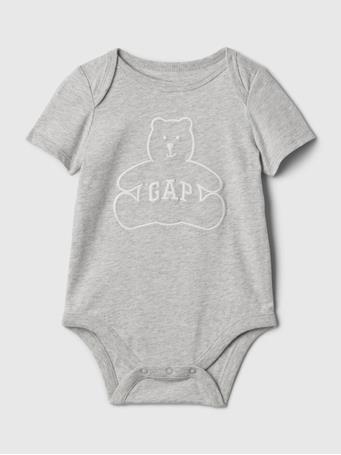 GAP - Baby cotton Gap Logo bodysuit LIGHT HEATHER GREY