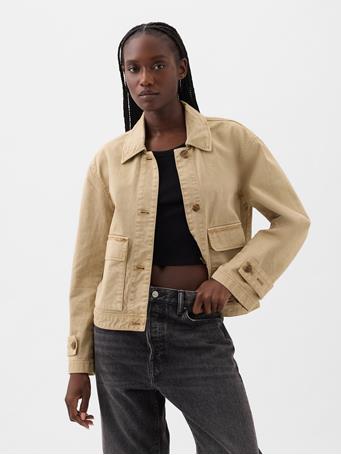 GAP - Relaxed Utility Jacket PERFECT KHAKI