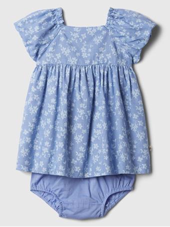 GAP - Baby Linen-Blend Two-Piece Outfit Set MOONSTONE BLUE