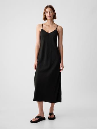 GAP - Slip Midi Dress BLACK