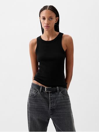 GAP - Modern Rib Halter Tank Top BLACK