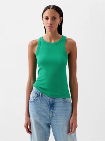 GAP - Modern Rib Halter Tank Top SIMPLY GREEN 16-5936