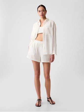 GAP - Crinkle Gauze Pull-On Shorts NEW OFF WHITE