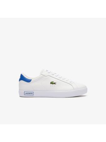 LACOSTE - Men's Powercourt Leather Trainers 082 WHT GREEN