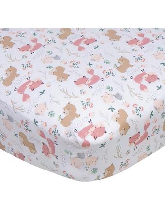 GERBER CHILDRENSWEAR - Girls Woodland Critters Fitted Crib Sheet NO COLOR