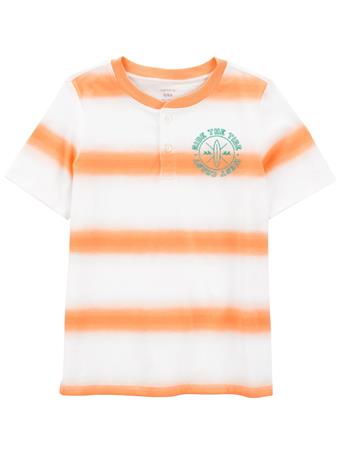 CARTER'S - Kid Striped Jersey Henley ORANGE