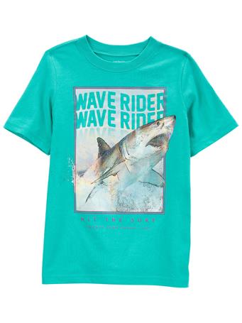 CARTER'S - Kid Wave Rider Shark Jersey Tee TURQUOISE