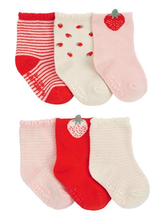 CARTER'S - Baby 6-Pack Strawberry Booties NOVELTY